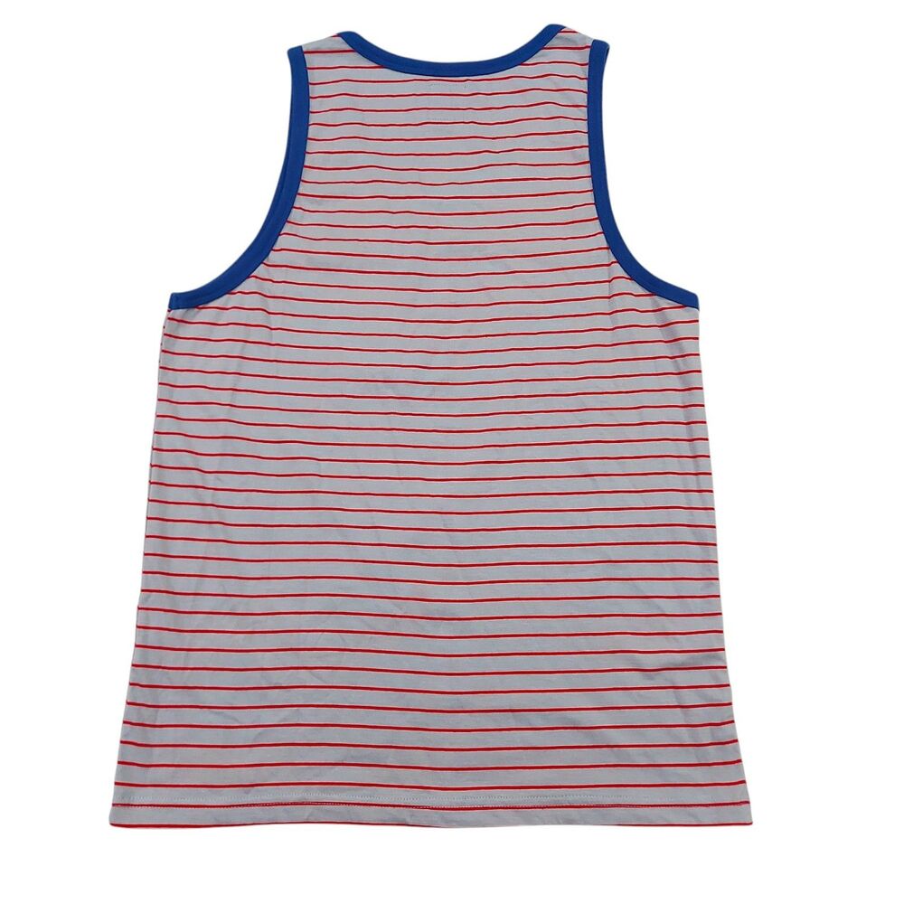 Stüssy Tank Top Mens Small Gray Red Stripes 100% Cotton Lightweight Soft Fabric - Picture 5 of 11